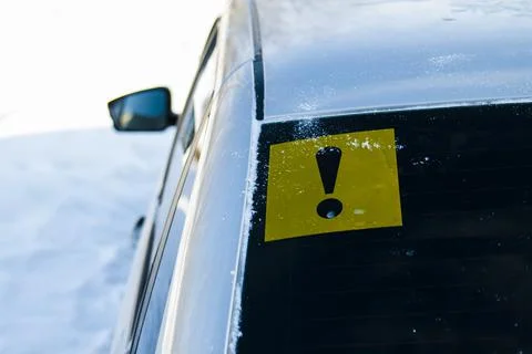 Sticker in the form of a yellow square Stock Photos