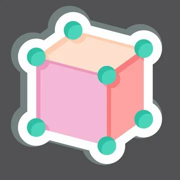 Sticker Framework. related to 3D Visualization symbol. simple design editab.. 스톡 일러스트