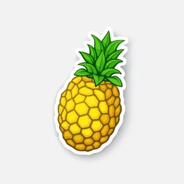 Sticker fresh pineapple Stock Illustration