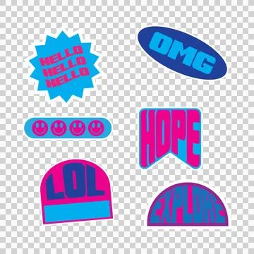 Sticker fun cute retro Illustrazione stock