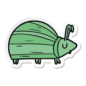 Sticker of a funny cartoon bug 스톡 일러스트