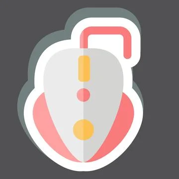Sticker Gaming Mouse. related to Computer symbol. simple design editable. s.. Stock Illustration