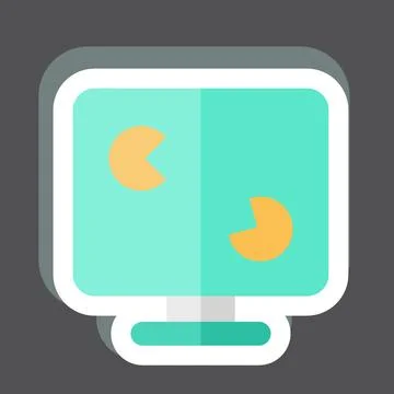 Sticker Gaming PC. related to Computer symbol. simple design editable. simp.. Stock Illustration