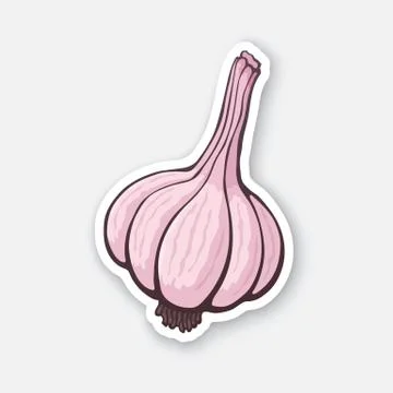 Sticker of garlic Illustrazione stock