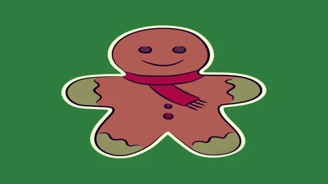 Sticker ginger on it of scarf around ' s neck isolated isolated on green Stock Footage 336858132