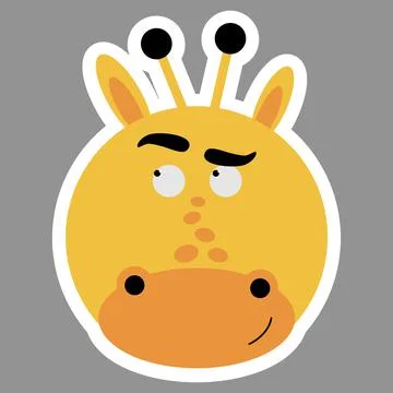 A sticker with a giraffe face. Giraffe. Stock Illustration