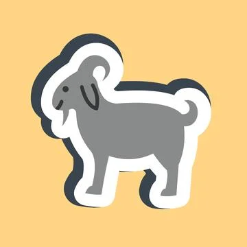 Sticker goat. Islamic elements of Ramadhan, Eid Al Fitr, Eid Al Adha. Good .. Stock Illustration