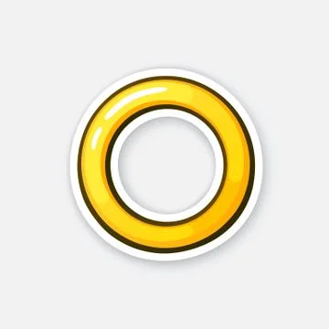 Sticker gold wedding ring Stock Illustration