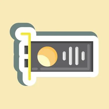 Sticker GPU. suitable for Computer Components symbol. simple design editable. 스톡 일러스트