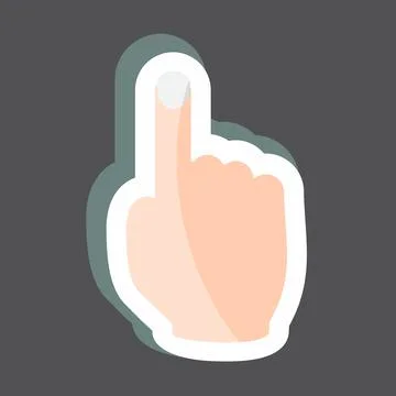 Sticker Hand Cursor. suitable for Hand Actions symbol. simple design editable Stock Illustration