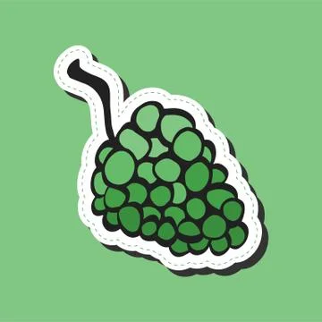 Sticker hand draw colored in flat style Stock Illustration