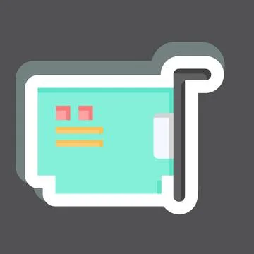 Sticker Hardware. related to Computer symbol. simple design editable. simpl.. Stock-Illustration