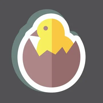 Sticker Hatched Egg. suitable for Garden symbol. simple design editable. desi Stock Illustration