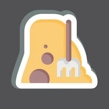 Sticker Haystack. related to Agriculture symbol. simple design editable. si.. Stock Illustration