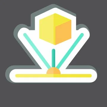 Sticker Hologram. related to 3D Visualization symbol. simple design editabl.. Illustrazione stock