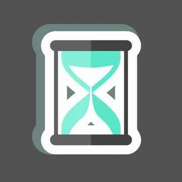 Sticker Hourglass. suitable for web interface symbol. simple design editable. Illustrazione stock