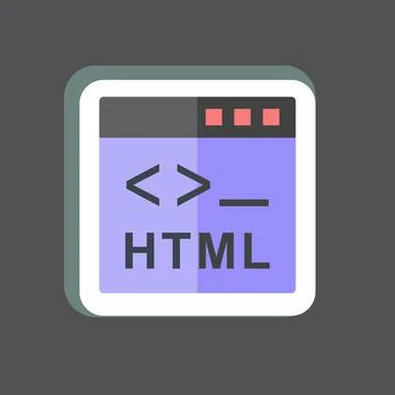Sticker HTML. suitable for Programming symbol. simple design editable. design Illustrazione stock