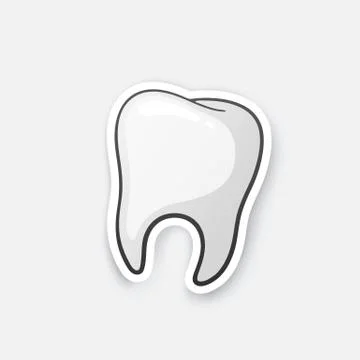 Sticker human tooth Stock Illustration