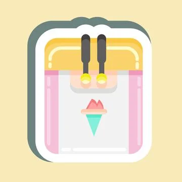 Sticker Ice Cream Machine. suitable for Kitchen Appliances symbol. simple des Stock Illustration
