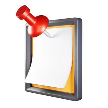Sticker icon, pinned empty white note paper Stock Illustration