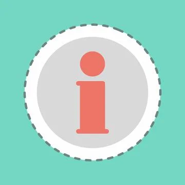 Sticker Information - Line Cut - Simple illustration,Editable stroke Stock Illustration