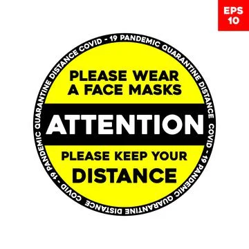 Sticker with an inscription for security measures during a pandemic Stock Illustration