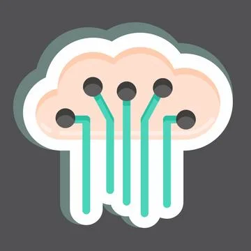 Sticker Internet of Things. related to Machine Learning symbol. simple desi.. Illustrazione stock