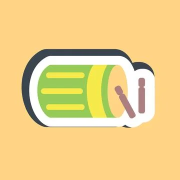 Sticker islamic drum. Islamic elements of Ramadhan, Eid Al Fitr, Eid Al Adh.. Stock Illustration