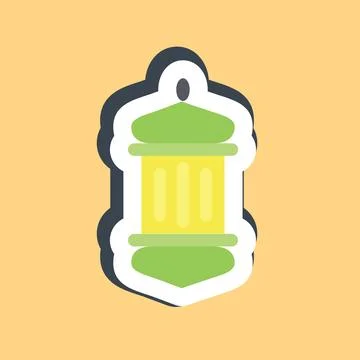 Sticker islamic lantern. Islamic elements of Ramadhan, Eid Al Fitr, Eid Al .. Stock Illustration