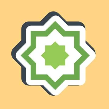 Sticker islamic ornament. Islamic elements of Ramadhan, Eid Al Fitr, Eid Al.. Stock Illustration