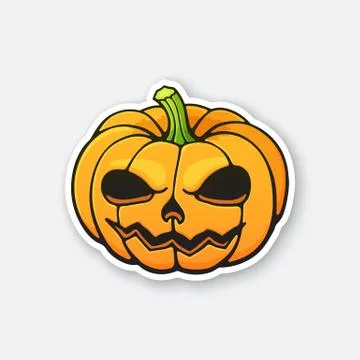Sticker of Jack-o'-lantern Stock Illustration