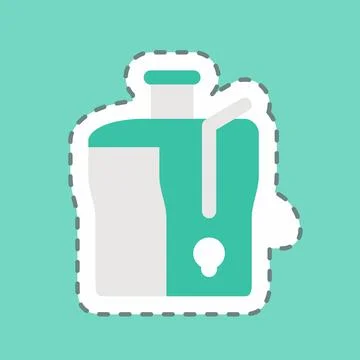 Sticker Juice Maker - Line Cut - Simple illustration,Editable stroke Stock Illustration