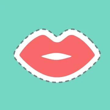 Sticker Leaf - Line Cut - Simple illustration, Editable stroke. 스톡 일러스트