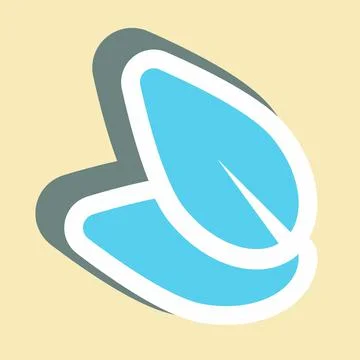 Sticker Leaf - Simple illustration, Editable stroke. 스톡 일러스트