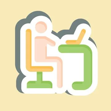 Sticker Learner. related to Development symbol Illustrazione stock