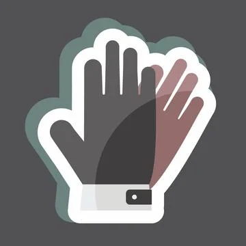 Sticker Leather Gloves. suitable for men accessories symbol. simple design ed Stock Illustration