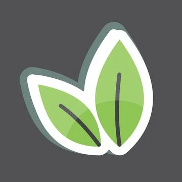 Sticker Leaves. suitable for Spa symbol. simple design editable. design templ Stock Illustration
