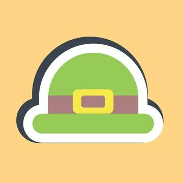 Sticker leprechaun hat. St. Patrick's Day celebration elements. Good for pr.. Stock Illustration