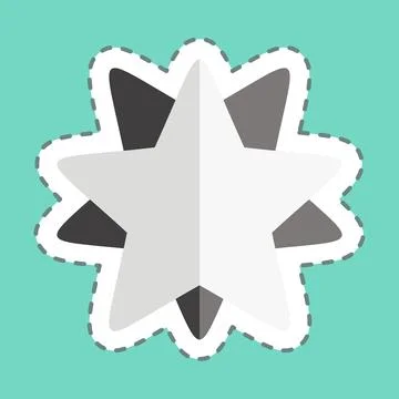 Sticker line cut 10 Pointed Stars. related to Stars symbol. simple design e.. Stock Illustration