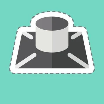Sticker line cut 3D Model. related to Printing symbol. design editable 스톡 일러스트