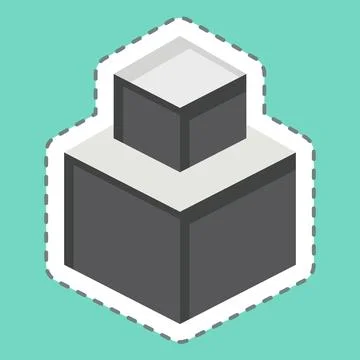 Sticker line cut 3D Modeling. related to Creative Concept symbol. simple de.. 스톡 일러스트