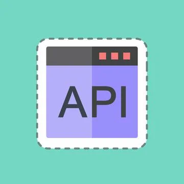 Sticker line cut API. suitable for Programming symbol. simple design editable Stockillustratie
