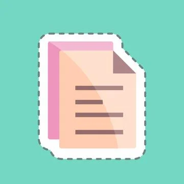 Sticker line cut Articles. suitable for Programming symbol. simple design edi Stock Illustration