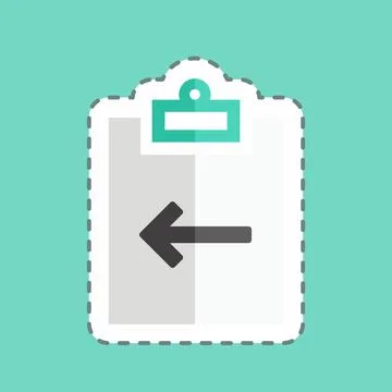 Sticker line cut Assignment Return 1. suitable for Infographics symbol. simpl Stock Illustration