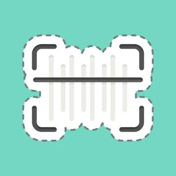 Sticker line cut Barcode Scan. related to Contactless symbol. simple design.. Illustrazione stock