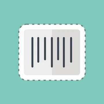 Sticker line cut Barcode. suitable for Business symbol. simple design editabl Illustrazione stock