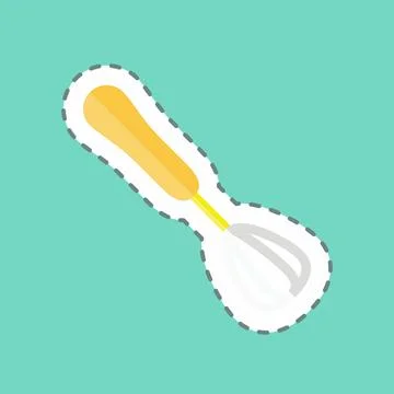 Sticker line cut Beater. suitable for Home symbol. simple design editable. de Stock Illustration