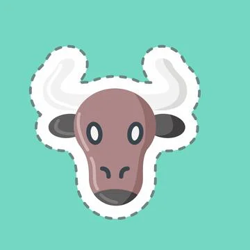 Sticker line cut Beef. suitable for Meat. simple design editable. design temp Stock Illustration