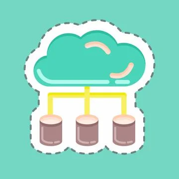 Sticker line cut Big Data. related to Machine Learning symbol. simple desig.. 스톡 일러스트
