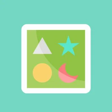 Sticker line cut Blocks 2. suitable for Toy symbol. simple design editable. d Stock Illustration